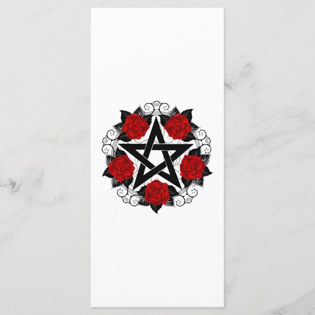 Pentagram med Röd ros Meny (Framsida)
