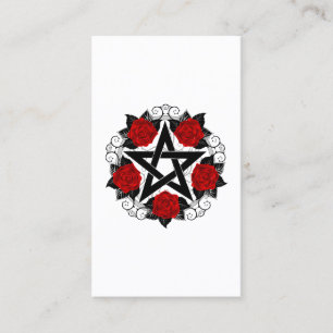 Pentagram med Röd ros Rabattkort