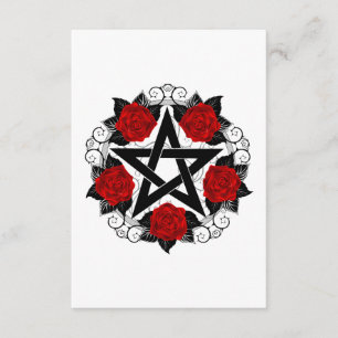 Pentagram med Röd ros Tilläggskort