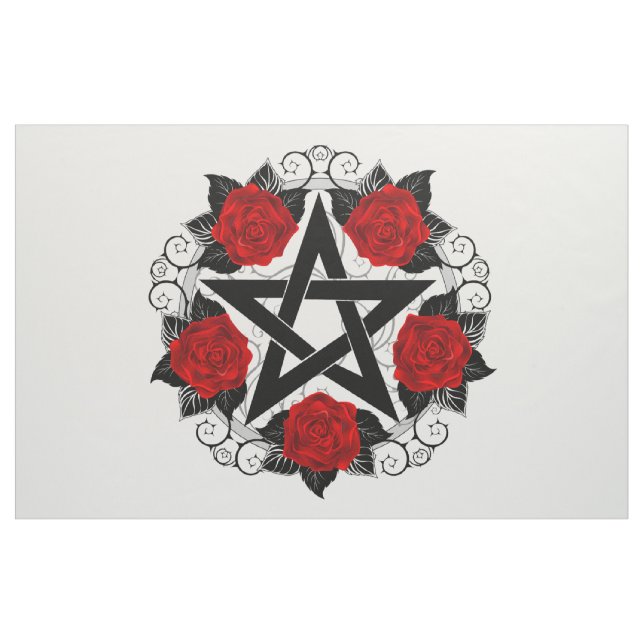 Pentagram med Röd ros Tyg (Yard)