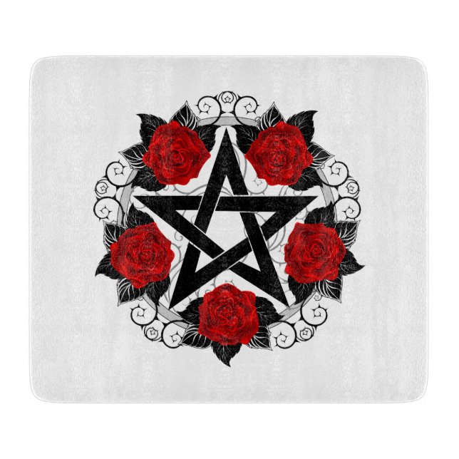 Pentagram med röda rosor (Framsidan)