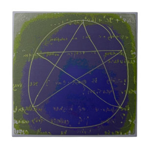 Pentagram mörk magisk cirkel rituell kakelplatta
