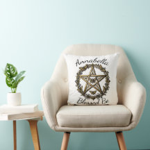 Pentagram och Moth Witchy Art Anpassat Namn