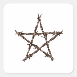 Pentagram of Thorns Fyrkantigt Klistermärke