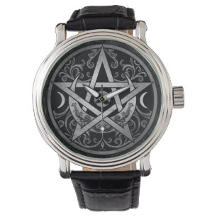 Pentagram Ornament - Silver och Black Armbandsur