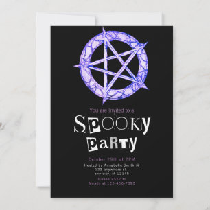 Pentagram Pagan Modern Minimalist Halloween Inbjudningar