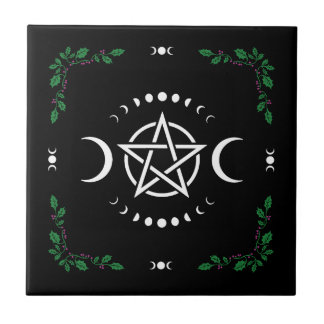 Pentagram pentacle trippel måne guddess panel kakelplatta