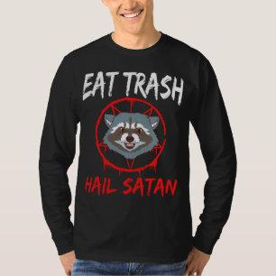 Pentagram Raccoon Djävulen Eat Sopor Hail Satan Ra T Shirt