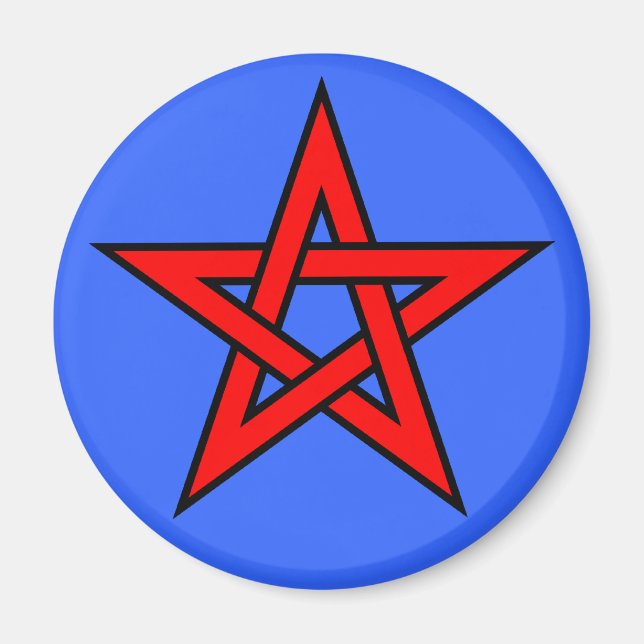 Pentagram Red på Blue Magnet (Framsidan)