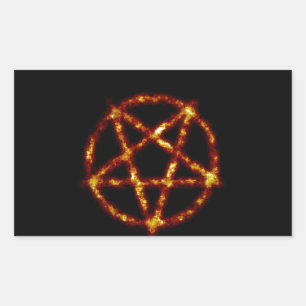 pentagram rektangulärt klistermärke