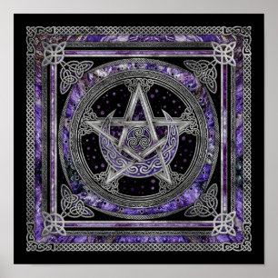 Pentagram Triskelion Amethyst Måne Poster