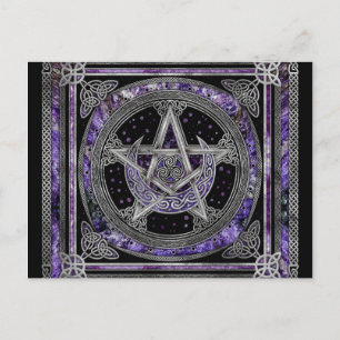 Pentagram Triskelion Amethyst Måne Vykort