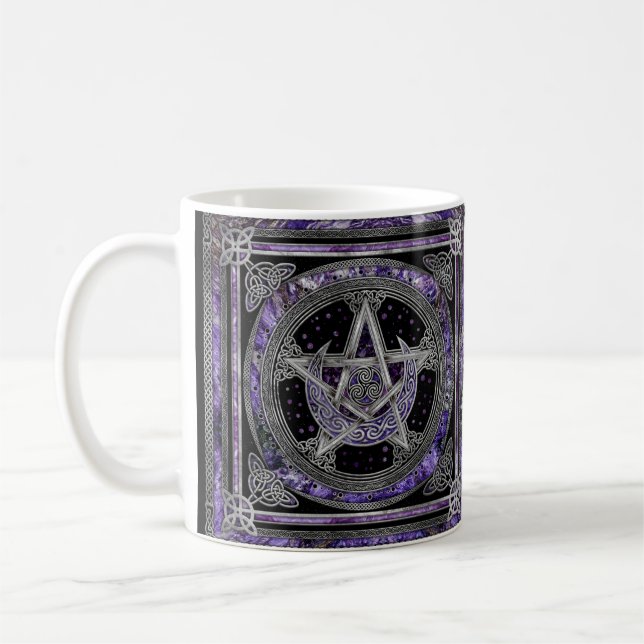 Pentagram Triskelion Ametyst Måne Kaffemugg (Vänster)