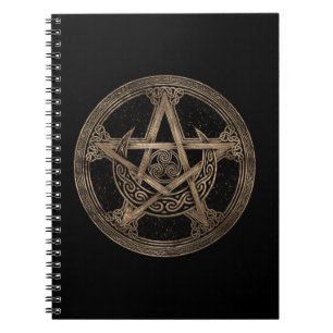 Pentagram Triskelion Måne Ornament Anteckningsbok