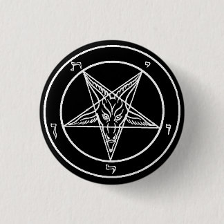 Pentagramen Sigil 1,25 för B/W Baphomet" klämmer Knapp