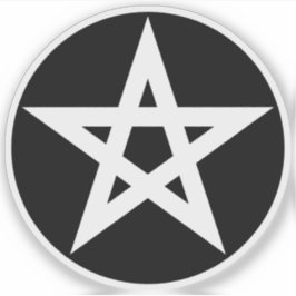 Pentagrammen (vit på svart) klistermärken