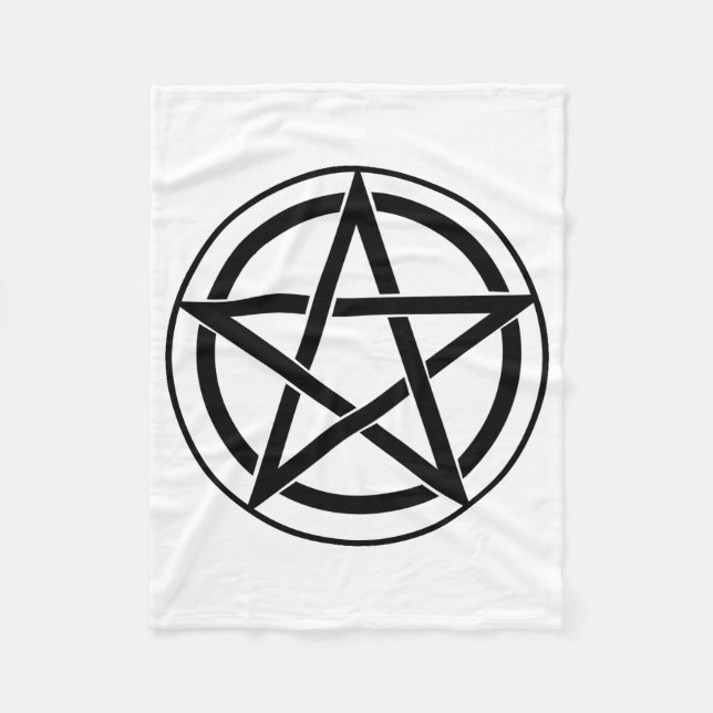 Pentagramsymbol - femuddig stjärna fleecefilt (Framsidan)
