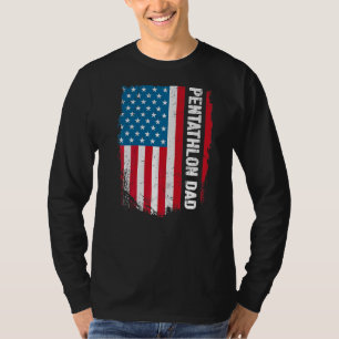 Pentathlon pappa Amerika USA USA Flagga Patriot Vi T Shirt