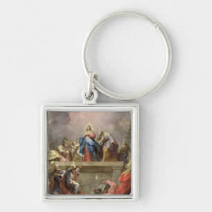 Pentecost, 1732 fyrkantig silverfärgad nyckelring