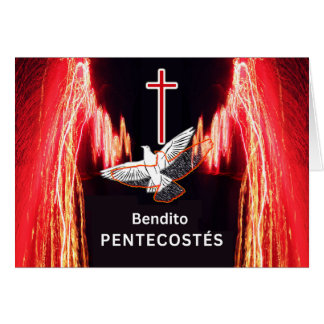 Pentecost Bendito Pentecostés Dove Hälsningskort