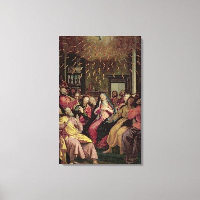 Pentecost, c.1598 (olja på panelen) canvastryck (Framsida)