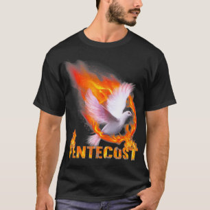 Pentecost Doves Fire Flame Heliga Spirit katolik  T Shirt