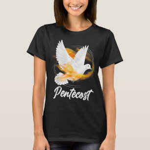 Pentecost Doves Tunga Fire Flame Heliga Spirit Cat T Shirt