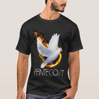 Pentecost Doves Tunga of Fire Flame Acts Heliga Sp T Shirt