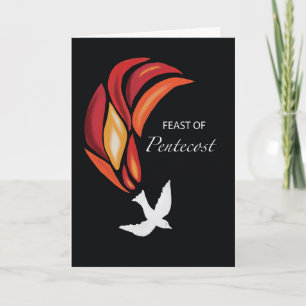 Pentecost Fire of Heliga Spirit Dove on Black Kort
