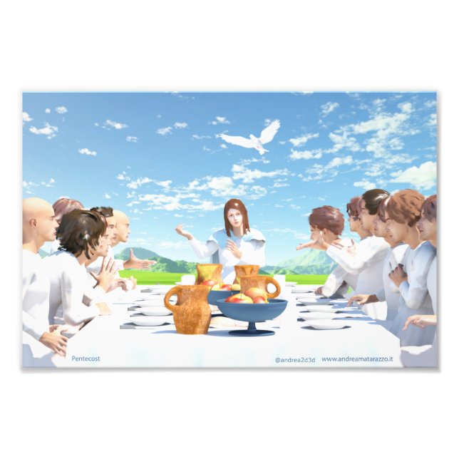 Pentecost ( Mary med apostles ) Fototryck (Framsidan)