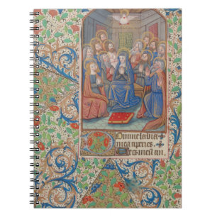 Pentecost Medieval Illuminated Manuscript Anteckningsbok