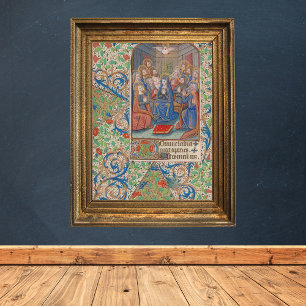 Pentecost Medieval Illuminated Manuscript Poster