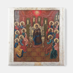 Pentecost orthodox Christian Byzantine Icon Magnet