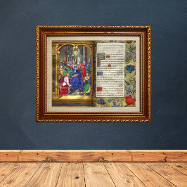 Pentecost Scene Medieval Renaissance Manuscript Poster