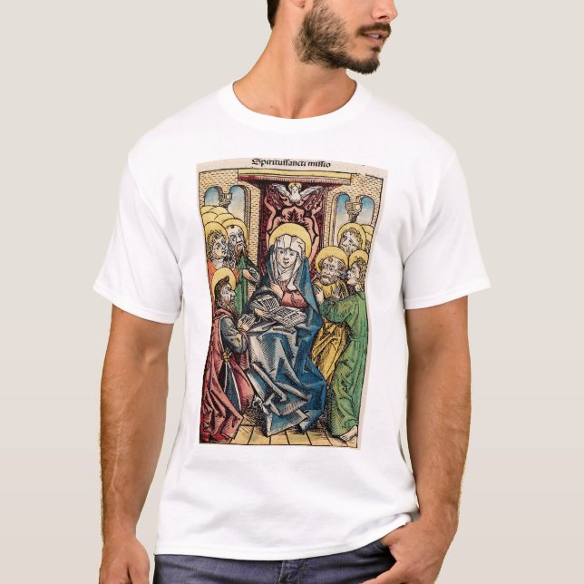 Pentecost-scenen efter Påsk Söndag T Shirt (Framsida)