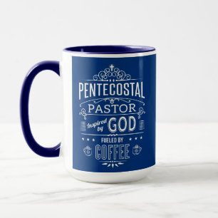 Pentecostal Pastor, inspirerad av Gud och kaffe Mugg
