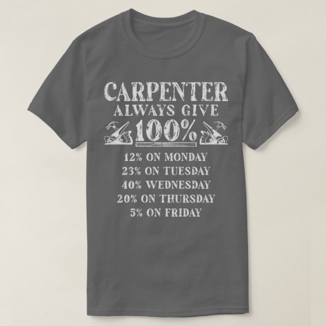 Penter Ge 100 Procent träbearbetning T Shirt (Design framsida)