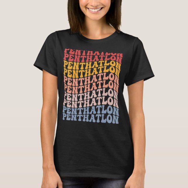 Penthatlon Groovy Retro Sports T Shirt (Framsida)