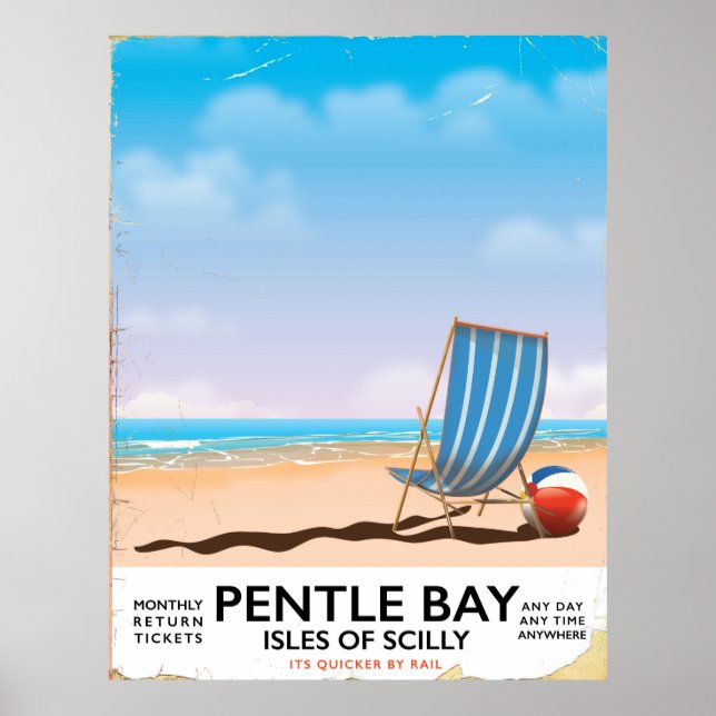 Pentle Bay Isles of Scilly reserareklippat Poster (Framsidan)
