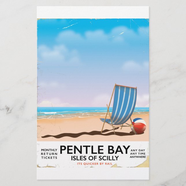 Pentle Bay Isles of Scilly resereraftot Brevpapper (Framsida)