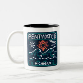 Pentwater Michigan Neon Sign Coffee Mugg
