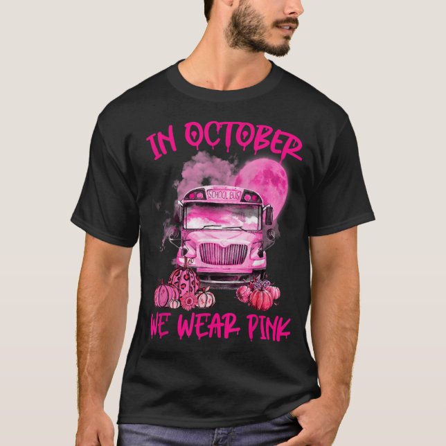Peny School Buss Driver Leopard Breast Cancer Medv T Shirt (Framsida)
