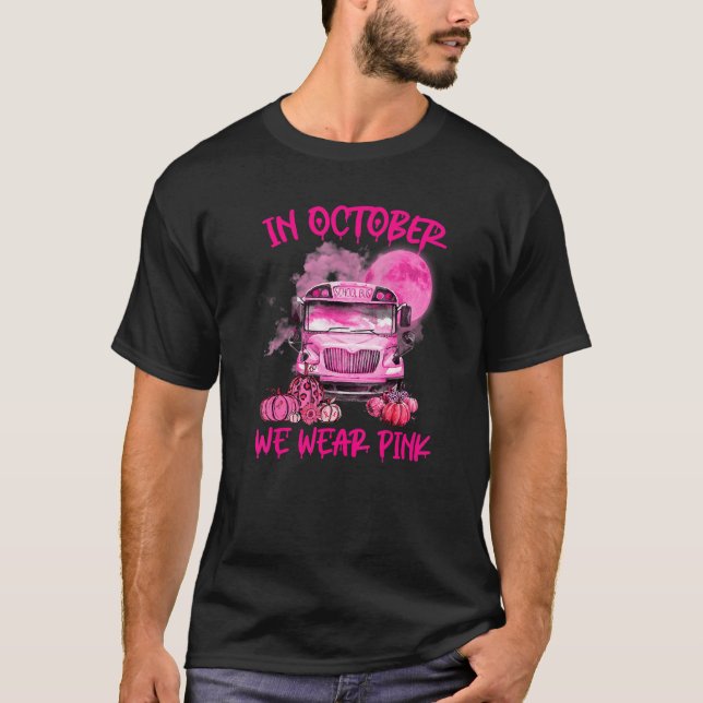 Peny School Buss Driver Leopard Breast Cancer Medv T Shirt (Framsida)