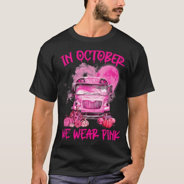 Peny School Buss Driver Leopard Breast Cancer T Shirt (Framsida)