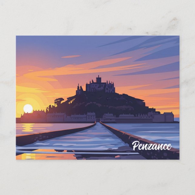 Penzance St Michael's Mount England Travel Vykort (Framsida)