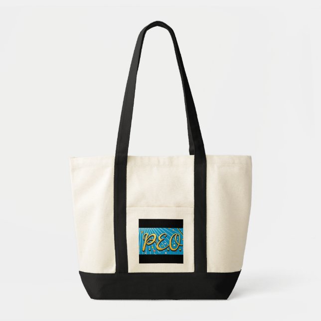 PEO Strappad tote Bag - SVART Tygkasse (Framsidan)