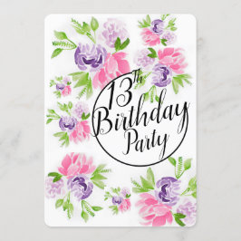 Peoney Cluster 13:e födelsedagsinbjudan Inbjudningar