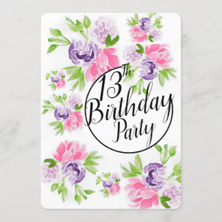 Peoney Cluster 13:e födelsedagsinbjudan Inbjudningar