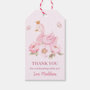 Peoni Svan Princess Birthday Tack Gift Märkres Presentetikett