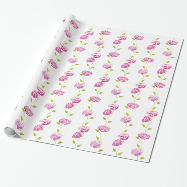 Peonier i Orangery Presentpapper (Utrullad)